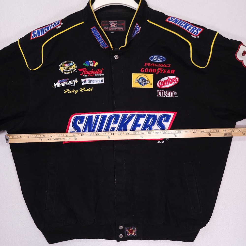 Snickers Ricky Rudd NASCAR Racing Jacket Jeff Hamilton JH Designs Black Mens 4XL - Picture 5 of 12